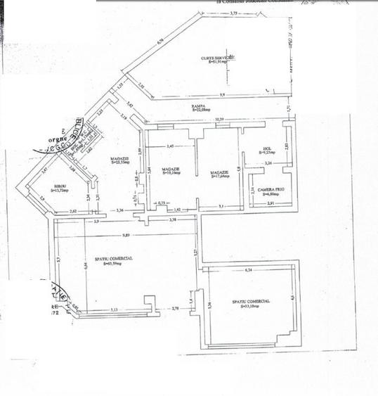 Faleza Nord, spatiu comercial din constructie 190 mp. , 5 camere, curte - 14