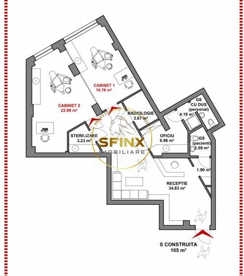 Clinica stomatologica | la cheie | 2 unituri dentare | Sos Nordului - 3