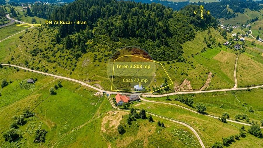 Teren 3808mp+Casă Fundata, Brașov - Cheile Grădiștei - Drum asfaltat