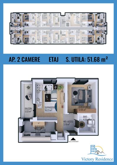 2 Camere, Victory Residence, Militari, Rezervelor 65, Predare la cheie