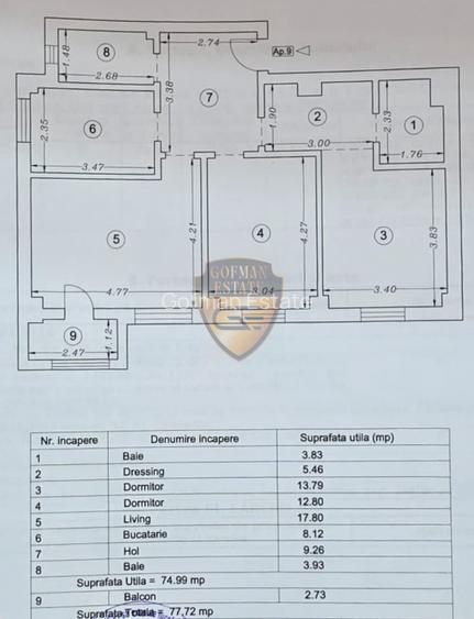 3 Camere, Primo, Lira Residences, Compozitori, Parcare Inclusă, centrala, balcon - 16