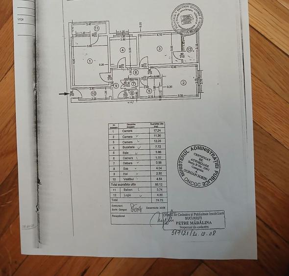 Apartament 3 camere de vanzare Pacii