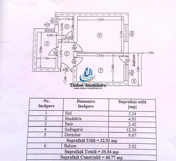 Apartament 2 camere decomandat, etaj 4/4 pod nou, Maratei 1 - 6