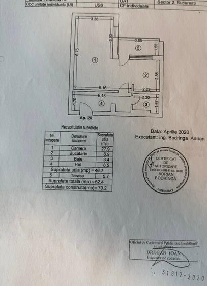 Cloud 9 Residence,2 camere tip studio dublu, cochet, 52 mp, etaj 3, garaj