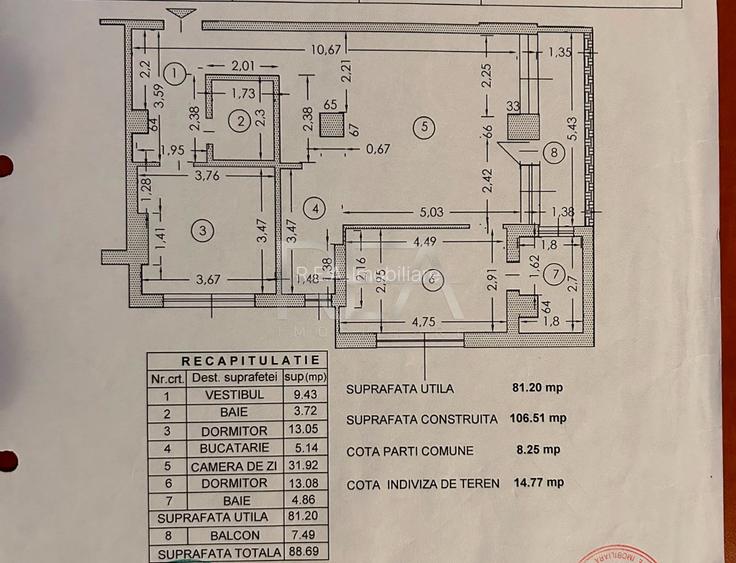 3 camere- Bloc 2007- Centrala proprie- 88,69 Mp- Parcare subterana- Parcul Carol - 15