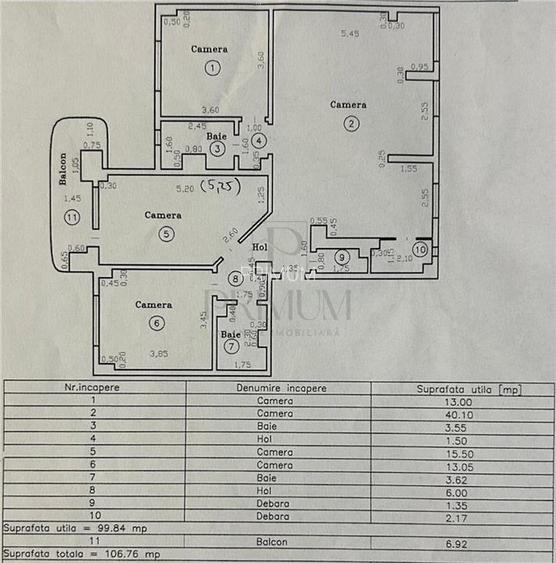 SIMION BARNUTIU - ETAJ 5 - LIFT - 4 CAMERE - 2 BAI - DEBARA - DECOMANDAT - CENTR - 3