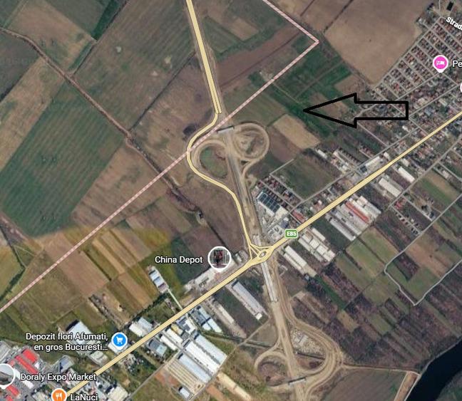 Vanzare/ schimb teren Afumati la nod centura (Autostrada A0) comercial