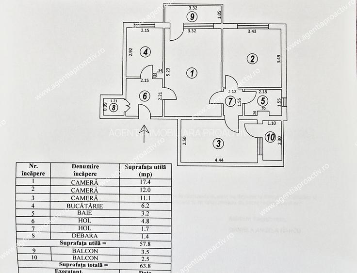 Apartament cu 3 camere, Micro 17, 2 balcoane - 8