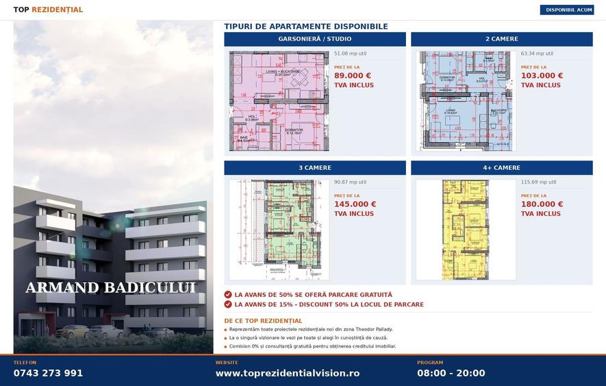 4 CAMERE - COMPARTIMENTARE DEOSEBITA- PARCARE GRATUITA - COMISION 0%!