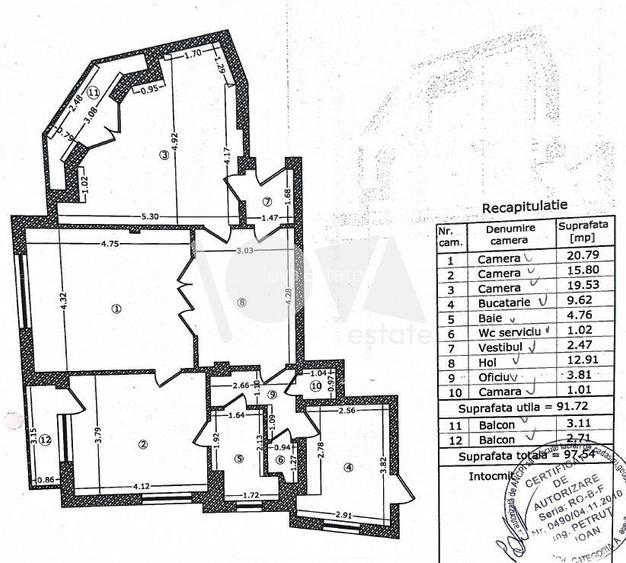 De vânzare apartament 3camere - str. Plantelor - central - 18
