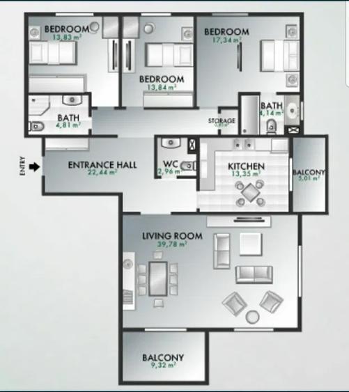 Emerald Residence 4 camere cu parcare si boxa