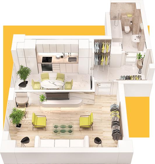 Apartamente 1 camera decomandat Zona Frumoasa