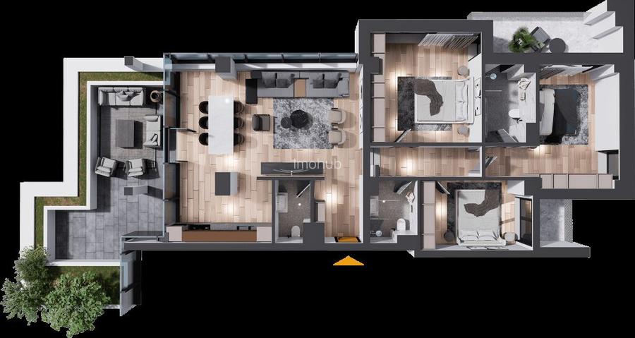 Penthouse 168 mp Nicolina – Spatiu de casa, vedere oras & padure - 4