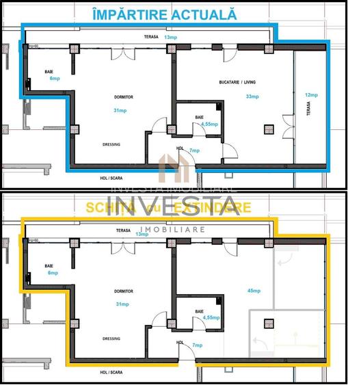 Apartament cu 2 camere si 2 terase, Etaj intermediar, zona Plopilor - 1