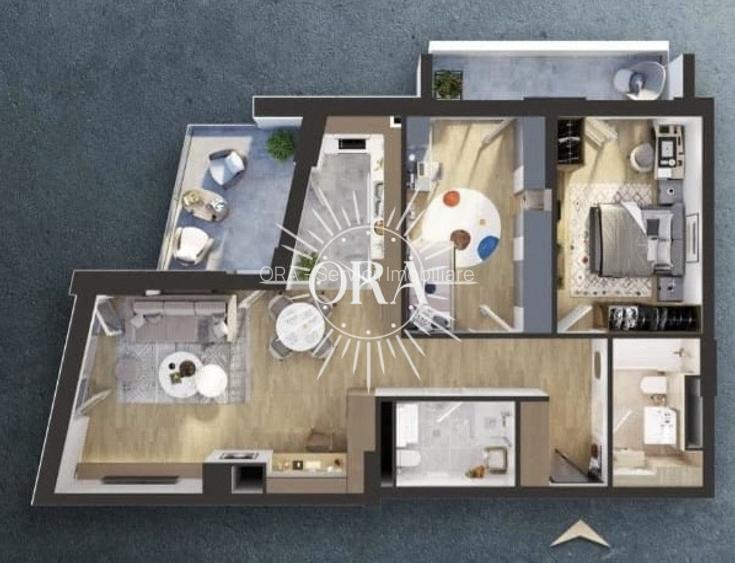 APARTAMENT DE VANZARE CU 3 CAMERE | IRIS ZONA RIVUS | IMOBIL CALITATIV NZEB  - 11