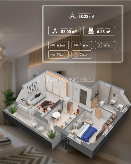 Apartament cu 2 camere NOU | INTABULAT | Dacia - 12