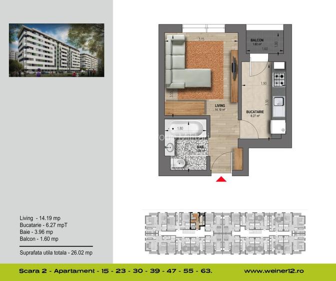 Garsoniera Decomandata Weiner 14 Residence Direct Dezvoltator - 14