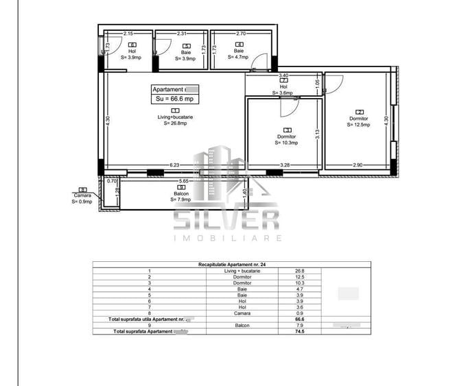Apartament cu 3 camere/67mp/imobil calitativ/CF/PRET REDUS.