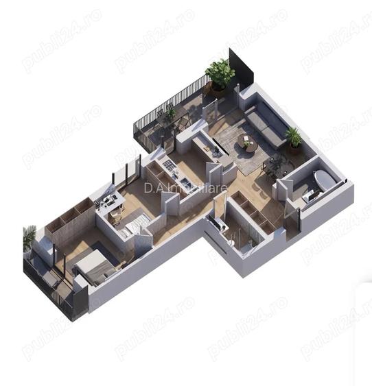 Apartament 3 camere |Bloc Nou 2025| 74 mp| Metrou la 3 min| Finisaje P - 2