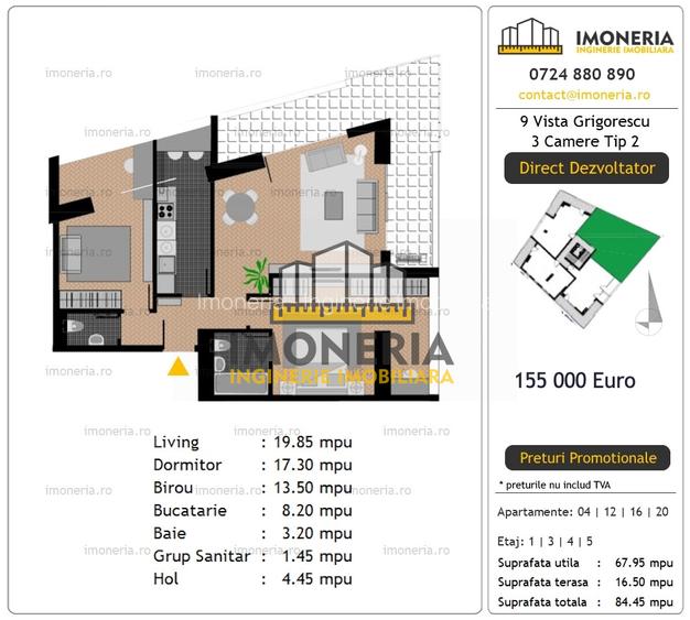 9 Vista Grigorescu – 0% Comision – 3 camere – 5 min Metrou – Preț promo Mai 2026 - 2