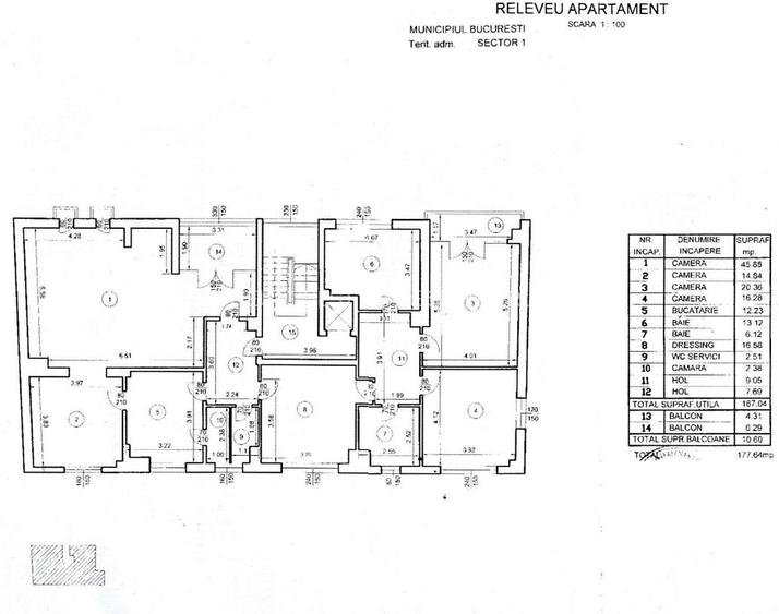 Dorobanti, Mario Plaza, apartament 4-5 camere, 177 mp totali, imobil din 2006, - 1