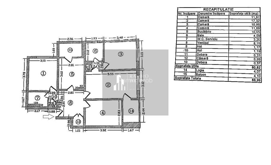 Apartament 4 camere 90mp utili -bloc 1984 etaj 1 -Soseaua Salaj - 2
