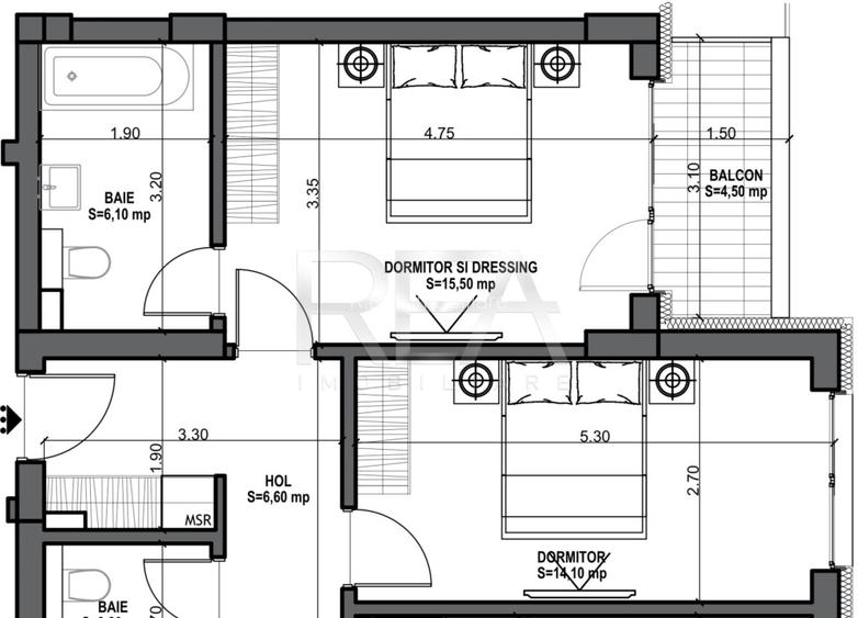 3 camere 94,80 mp Ultracentral - Mosilor la 8 min Metrou - 5