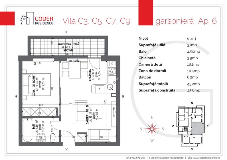 Studio in vila cu terasa 6 m2 -Coder Residence Brasov Oaza ta Urbana - 1