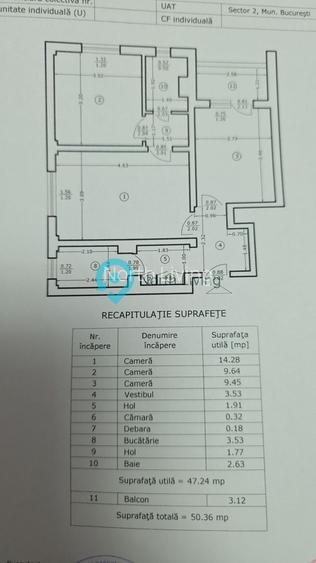 Apartament 3 camere, 50 mp, Lacul Tei, etaj 5, parcare - 8