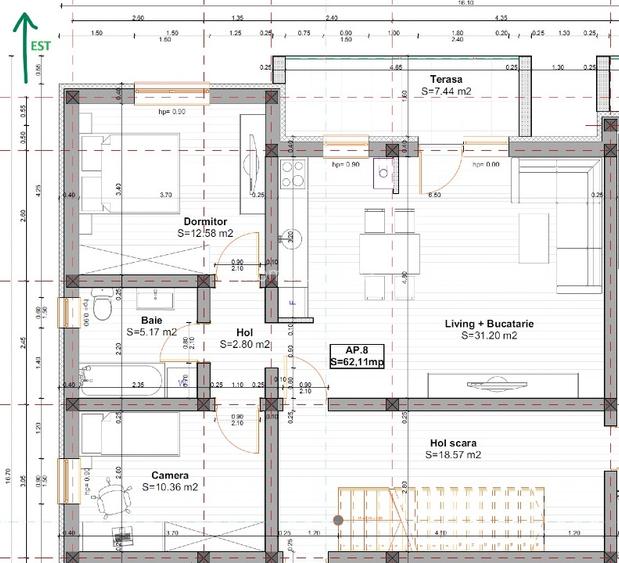 Proprietar – 3 camere, terasă mare, parcare inclusă - 14