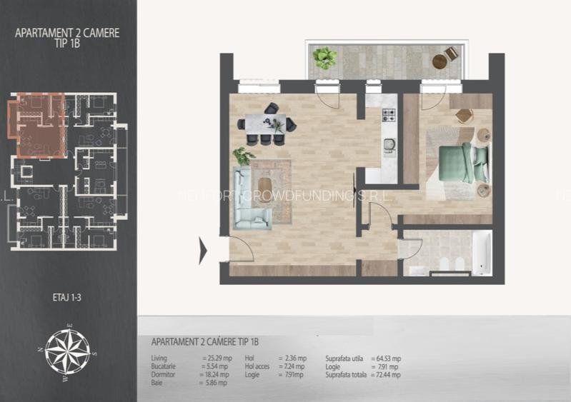 Proiect Nou La Doar 8 Minute de Metrou  I Ap 2 Camere cu Dotari Premium, 0%Com - 17