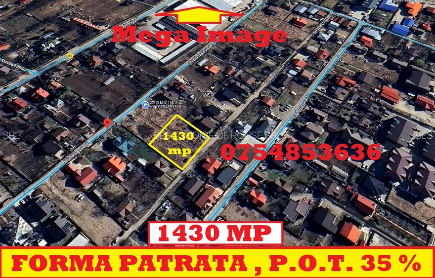 C.U.G .-MEGA IMAGE  1430 MP , Str. fundac Cicoarei , 1430 mp , forma patrata - 1