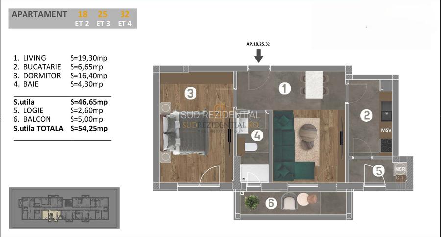 Apartament cu 2 camere si 2 balcoane, Bd.Metalurgiei, Comision 0% - 1