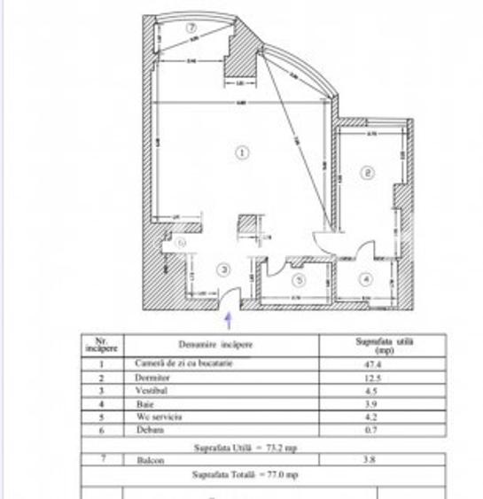 Apartament 2 camere  77 mp -2 grupuri sanitare | Blv Unirii | Bloc Stradal | - 9