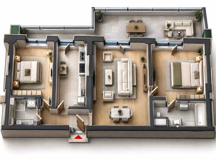 3 camere nou complex Novum Politehnica - Grozavesti