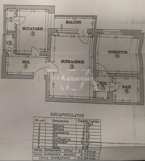 2 camere, 8/8, anvelopat, 55 mp, bloc 1986-Banu Manta - 9