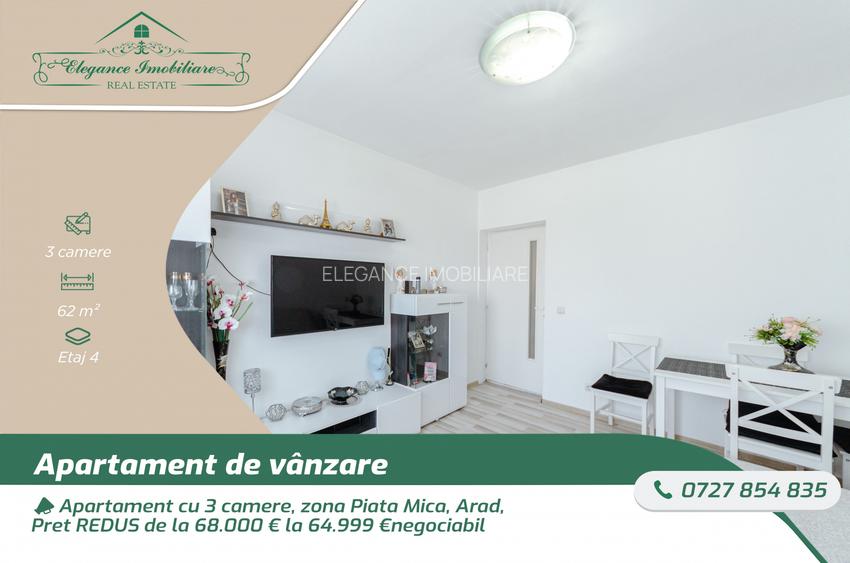 Apartament cu 3 camere, zona Piata Mica, Arad - 9