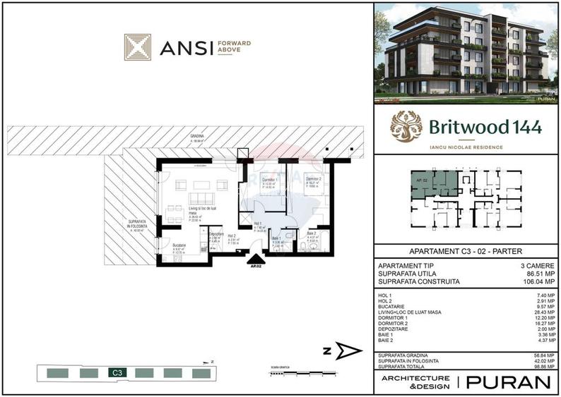 Apartament de vanzare 3 camere + Gradina - 2