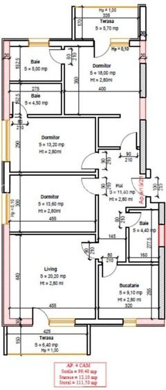 AP. 4CAM+3BAI IN BLOC P+3 / PROIECT PREMIUM -METROU N TECLU! - 2