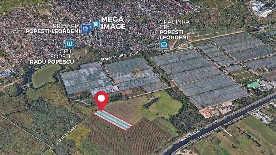 Teren intravilan 9.996 mp, Popesti-Leordeni–investitii imobiliare - 2