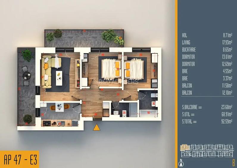 Nicolae Teclu Apartament 3 camere Theodor Pallady - 6