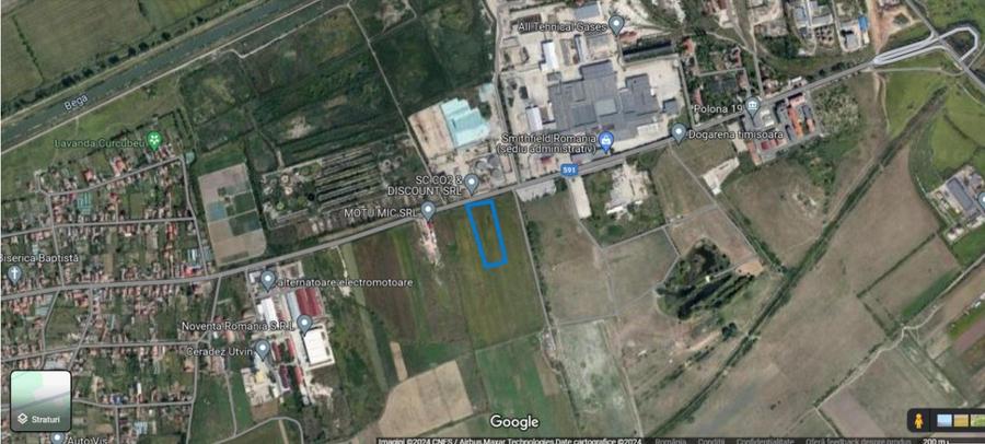 Teren constructii cu PUZ spre aprobare situat la Utvin, granita Timisoara