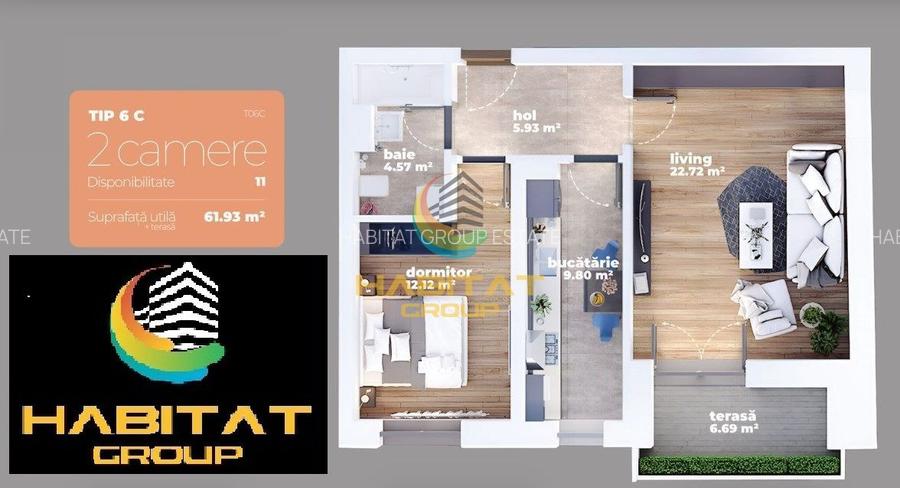 Apartament 2 camere - Auchan Titan - 1