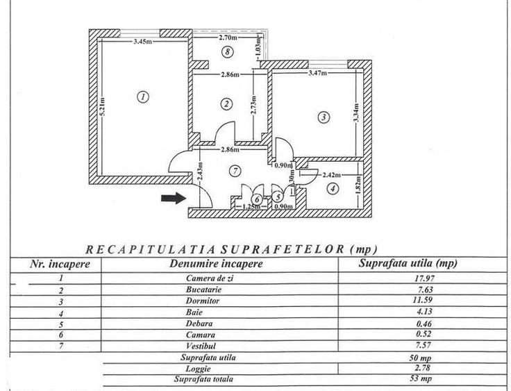 Apartament 2 camere decomandat, etajul 1/4, zona Aviatiei - 8