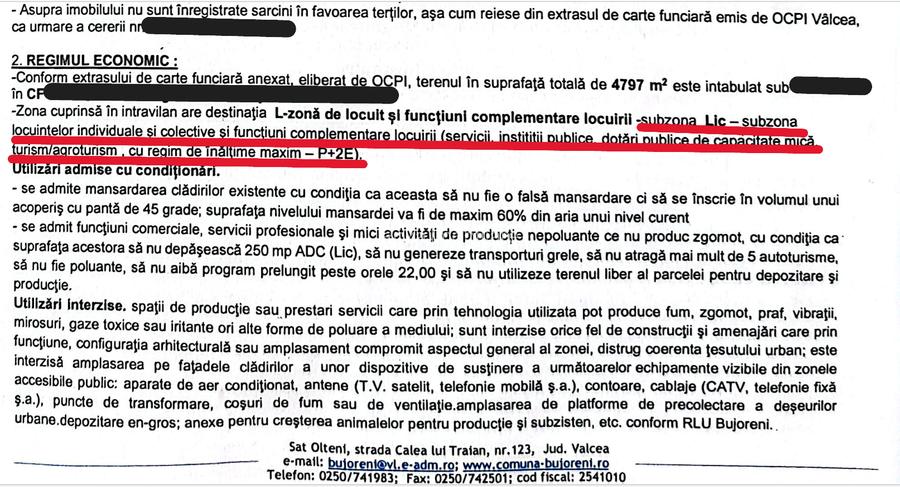 Teren intravilan 4.797 mp Bujoreni (Lăzărești) – zonă Lic, P+2E - 8