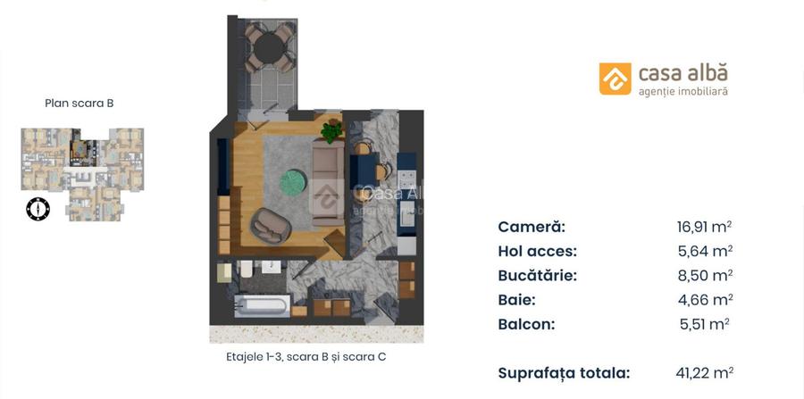 PROIECT NOU | apartament 1 camera LA CHEIE | Pacurari - Alpha Bank - 11
