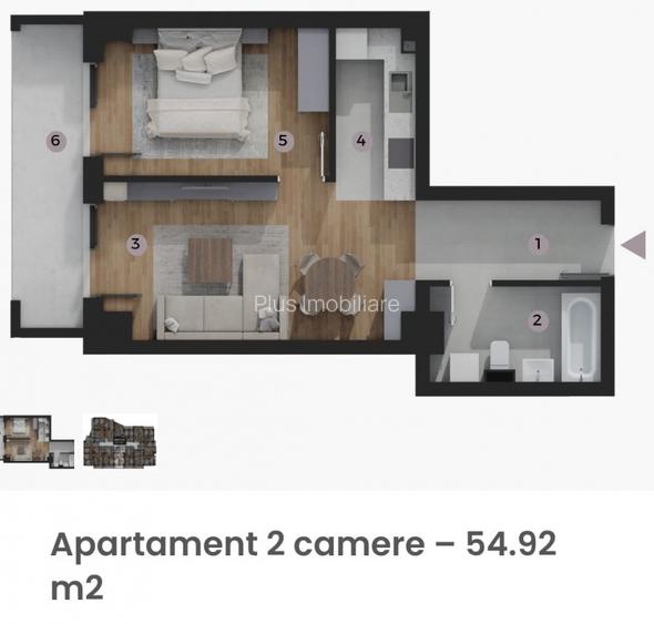 Apartament 2 camere 54.92mp Tatarasi - Kaufland , comision zero - 4