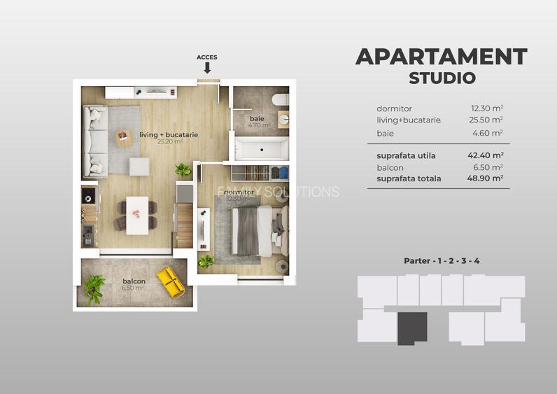 PROMOTIE!! Studio spatios 49mp, Metrou Aparatorii Patriei - 8