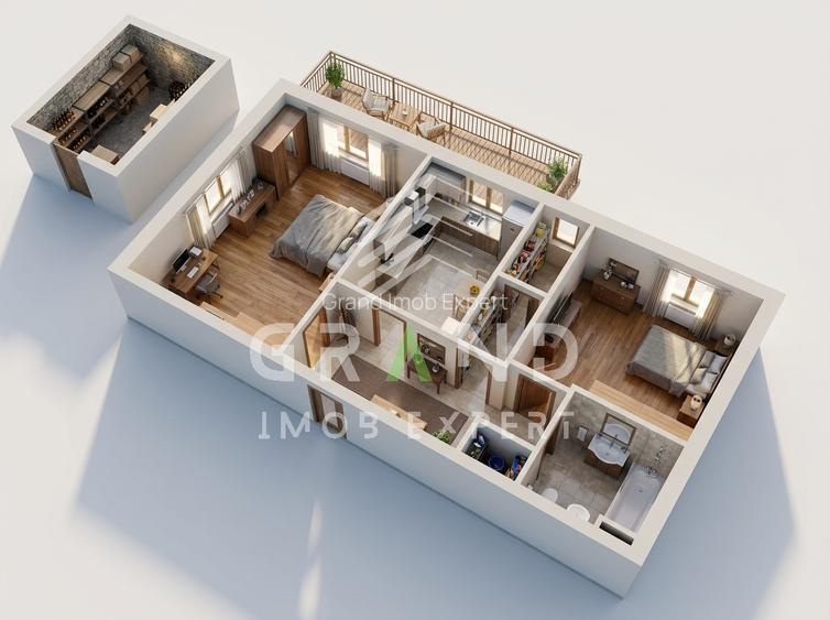 2 camere decomandate | Zonă BIG Mănăștur | Balcon & pivniță | Etaj intermediar - 11