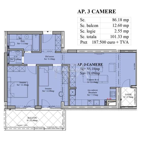 3 camere - Sebastian - Predare in 2027 - 2